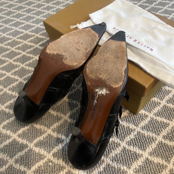 Vintage Walter Steiger Point Toe Booties 7.5 EUC Leather Luxury Designer Unique - Picture 6 of 7